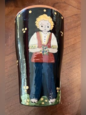 Mid-Century Hugo Kohler Biel Swiss Folk Art Pottery Beaker Tumbler/Cup/Vase